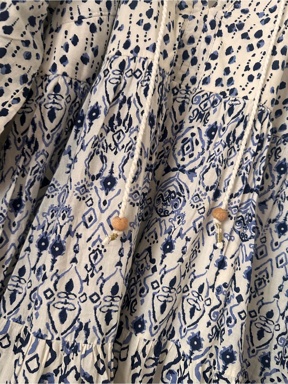 Jessica Simpson Blue & White Floral Peasant Dress - Picture 3 of 7